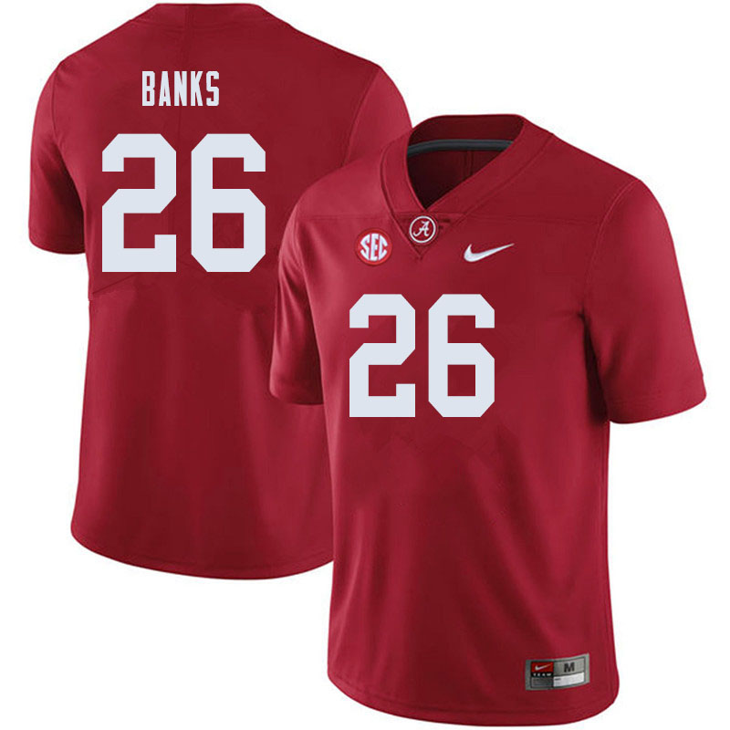 Alabama Crimson Tide Men's Marcus Banks #26 Crimson NCAA Nike Authentic Stitched 2019 College Football Jersey MP16K07KX